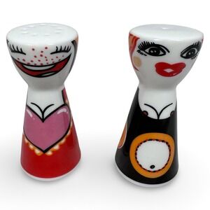 Ritzenhoff Petra Peschkes Salt and Pepper Shaker Set Porcelain Pop Art Faces